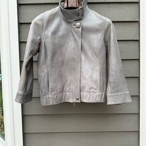 Valette leather jacket gray M Lamb leather!  See pen mark on jacket.  3/4 sleeve